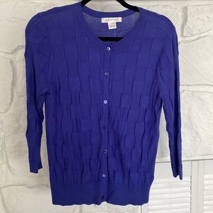 NWT August Silk blue sapphire cardigan sweater